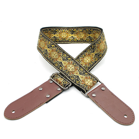 DSL JAC20 APR-GOLD Jacquard Genuine Leather Strap