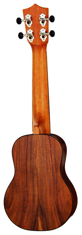 Leolani Solid Koa Series Long Neck Soprano Ukulele with Gigbag