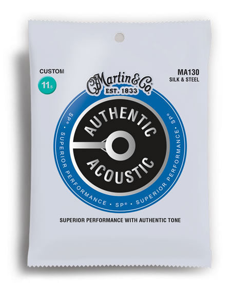 Martin MA130 Authentic Acoustic SP Silk & Steel Custom Acoustic Guitar String Set (11.5-47)