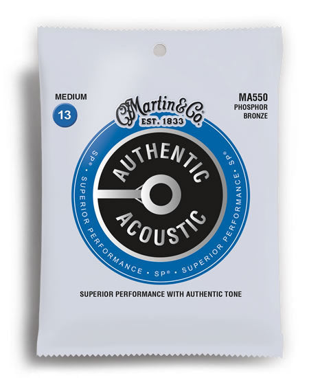 Martin MA550 Authentic Acoustic SP 92/8 Phosphor Bronze Medium Acoustic Guitar String Set (13-56)