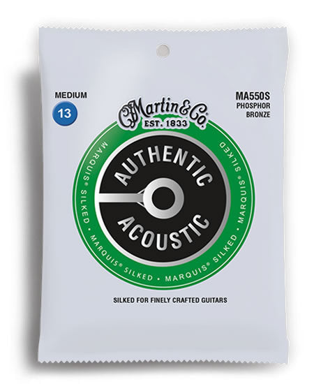 Martin MA550S Authentic Acoustic Marquis Silked 92/8 Phosphor Bronze Medium Acoustic Guitar String Set (13-56)