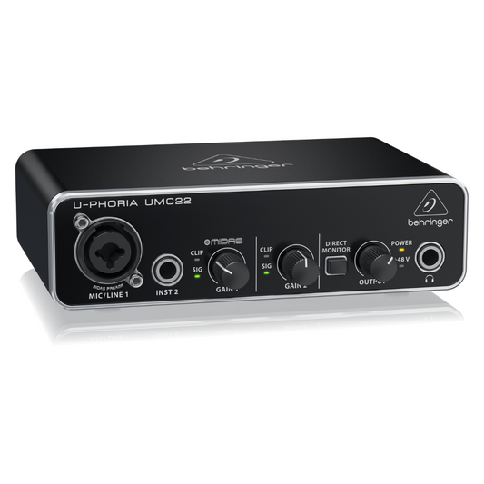 Behringer U-PHORIA BUMC22 Audiophile 2x2 USB Audio Interface with MIDAS Mic Preamp