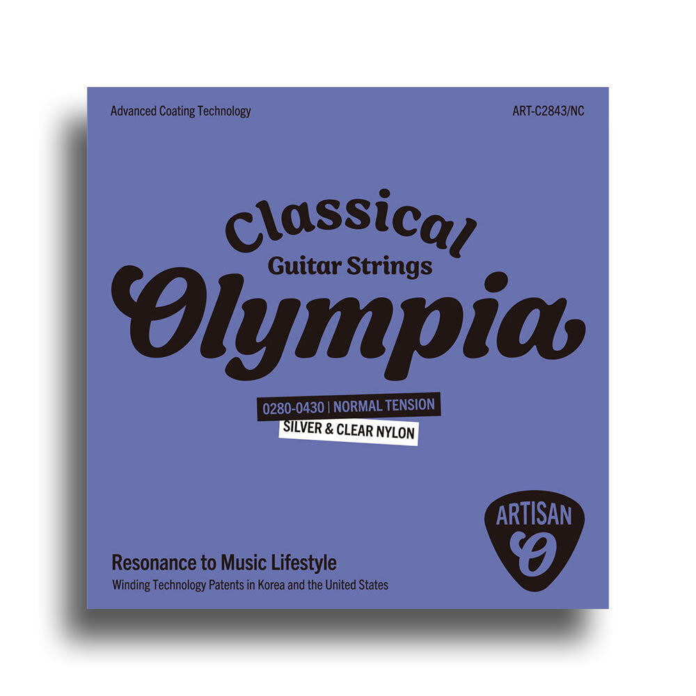 Olympia Artisan Series ART-C2843/NC Coated Nylon/Silver Normal Tension Classical Guitar Strings