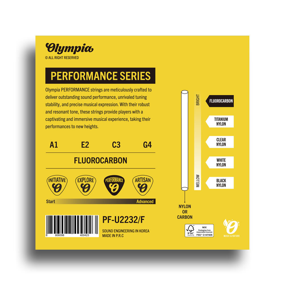 Olympia Performance Series Fluorocarbon Soprano/Concert Ukulele String Set