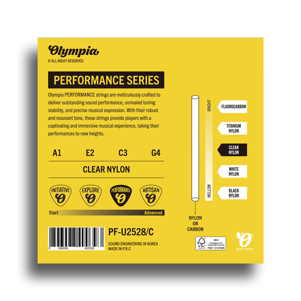 Olympia Performance Series Clear Nylon Soprano/Concert Ukulele String Set