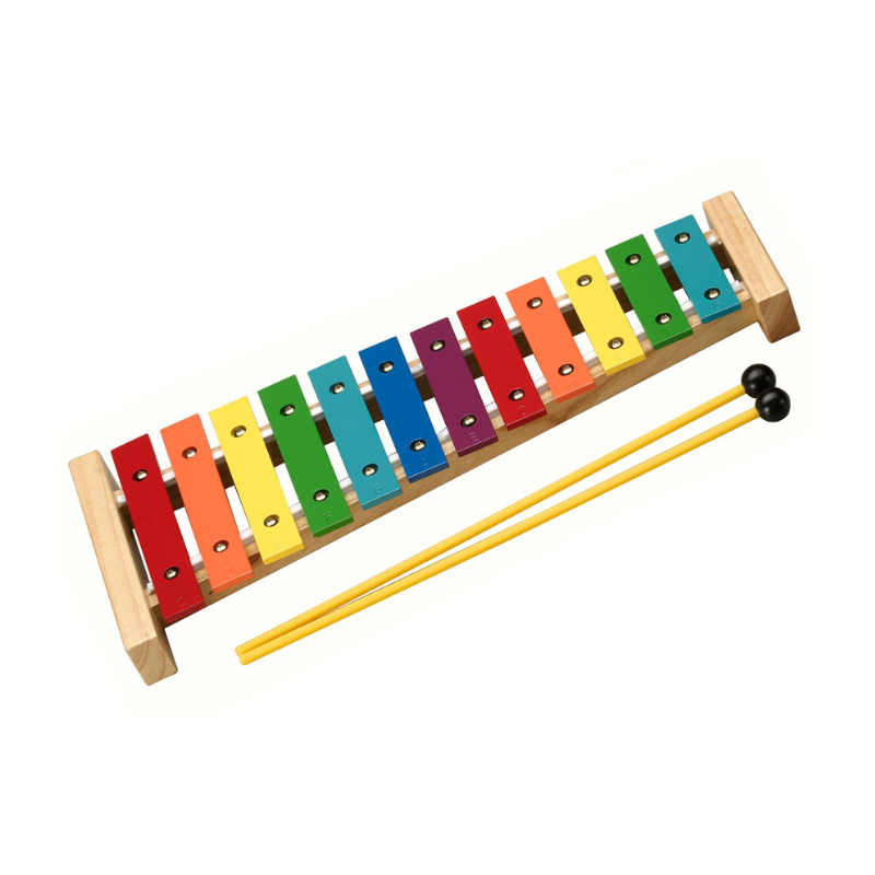 Opus Percussion OPBL12C 12-Note Coloured Glockenspiel with Natural Wood Frame