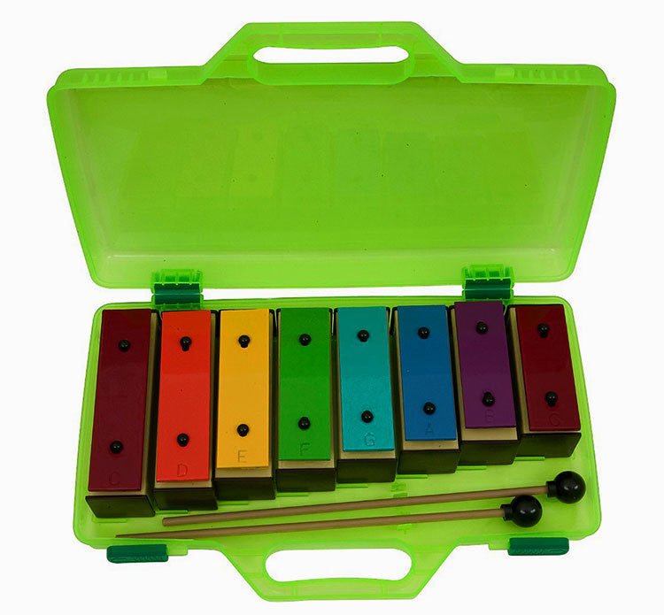 Opus Percussion OPBLA8HB 8-Note Resonator Bell Set in Plastic Case with Beaters