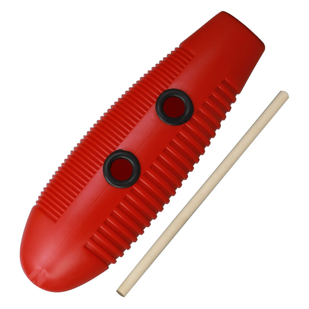 Opus Percussion OPGC44RD Medium Plastic Guiro in Red Finish