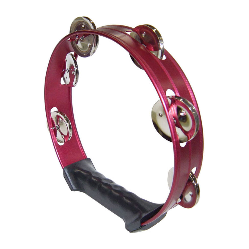 Opus Percussion OPMM6HRED 8" Tambourine with Single-Row Jingles in Red