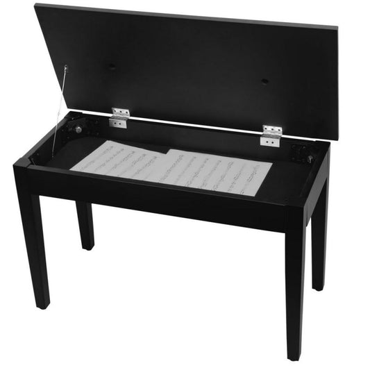 On Stage KB8904B Deluxe Keyboard/Piano Bench with Flip-Top Storage in Black