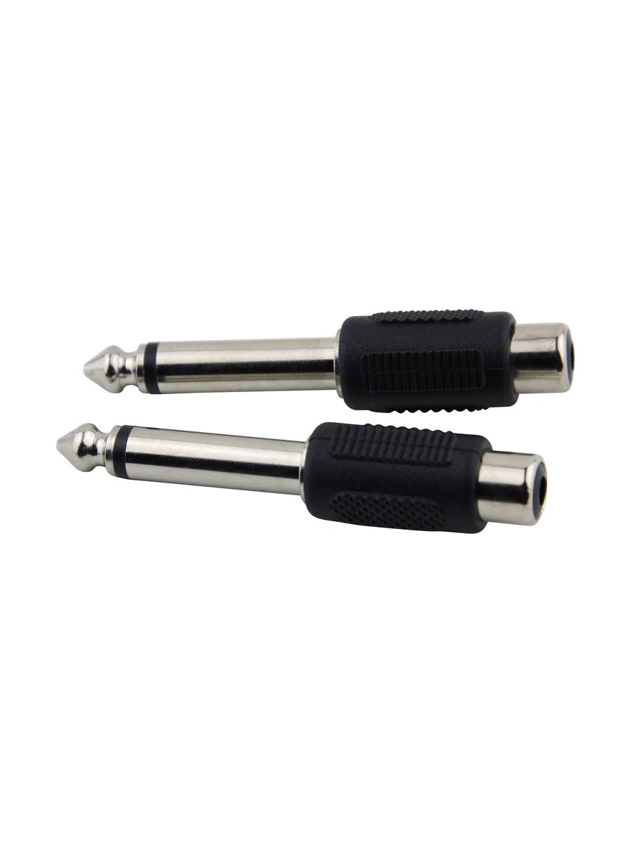 Pig Hog PA-RF14M RCA(F)-1/4″(M) Mono Adapter, 2pk