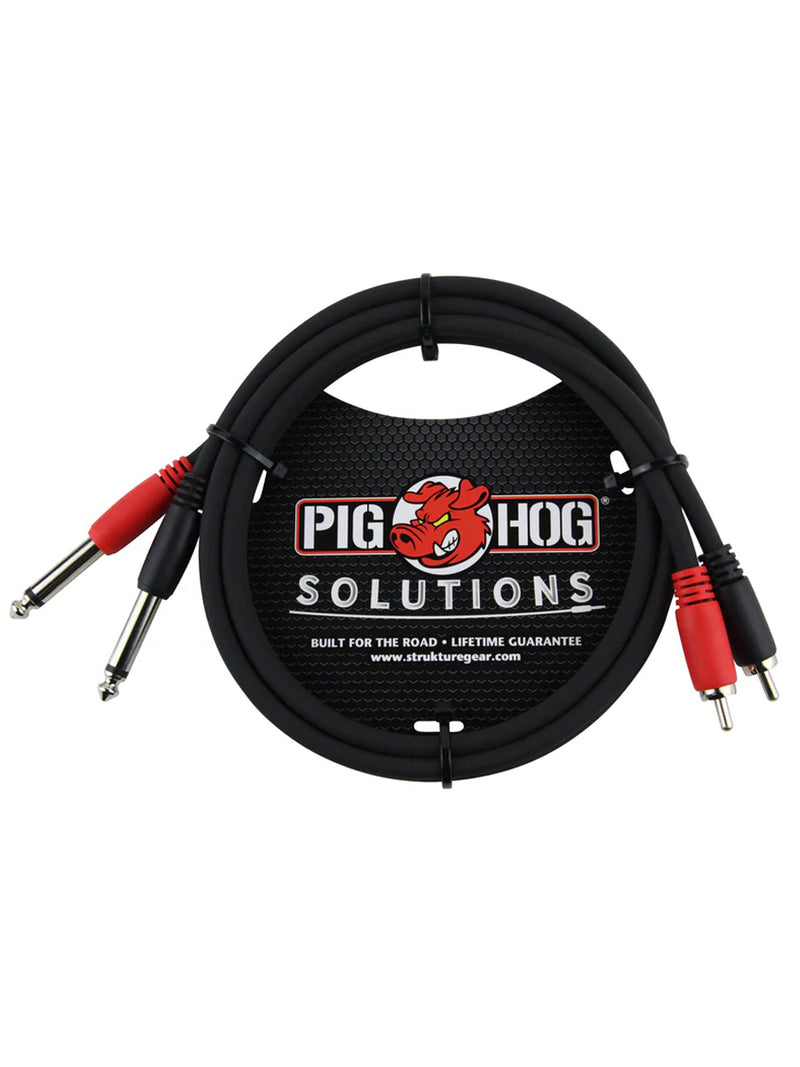 Pig Hog PD-R1403 3ft RCA-1/4" Dual Cable