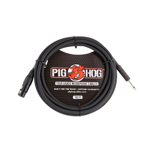Pig Hog PHM10Z 8mm Mic Cable, 10ft XLR XLR to Jack