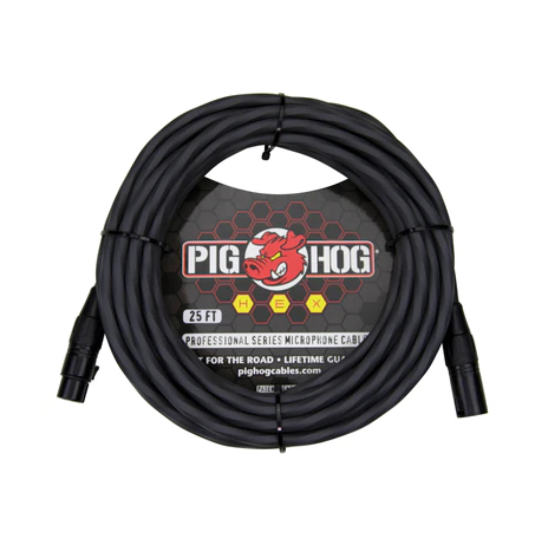 Pig Hog PHMH25GR Hex Series Mic Cable, 25ft – Grey