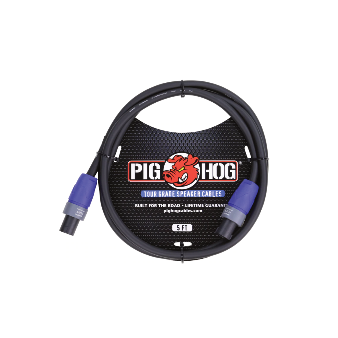 Pig Hog PHSC5SPK Speaker Cable, 5ft (14 gauge wire) – SPEAKON