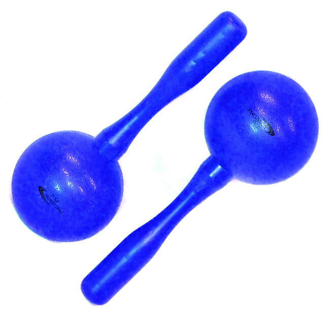 Percussion Plus PPM21BLUE Round Head Plastic Maracas in Blue