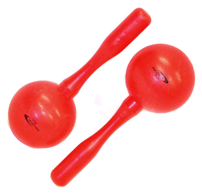 Percussion Plus PPM21RED Round Head Plastic Maracas in Red