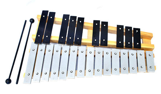Percussion Plus PPTL25B 25-Note Glockenspiel in Black Wooden Case