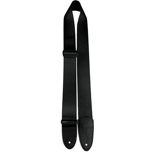 Perris PS6550 2" Black Heavy Nylon Guitar Strap with Soft Deluxe Italian Leather ends