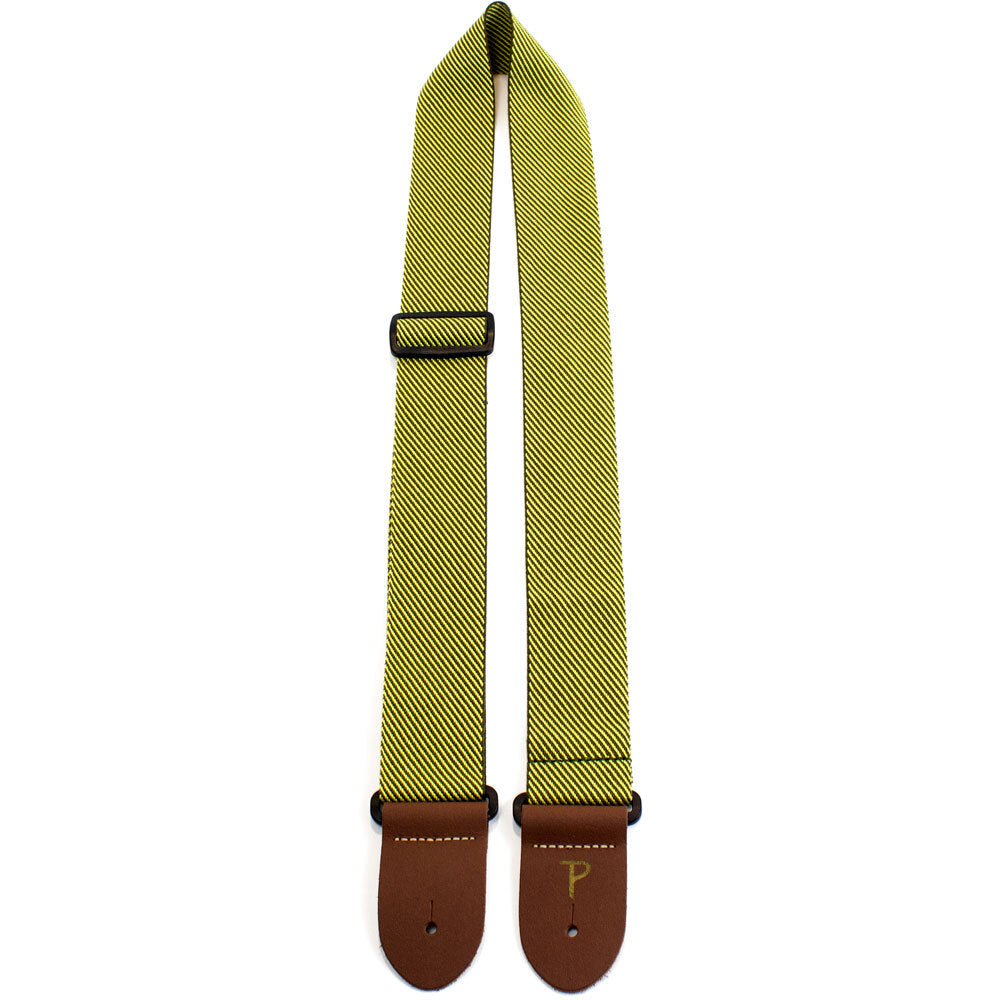 Perris PS6820 2" Deluxe Tweed Pattern Nylon Webbing Guitar Strap with Brown Leather ends