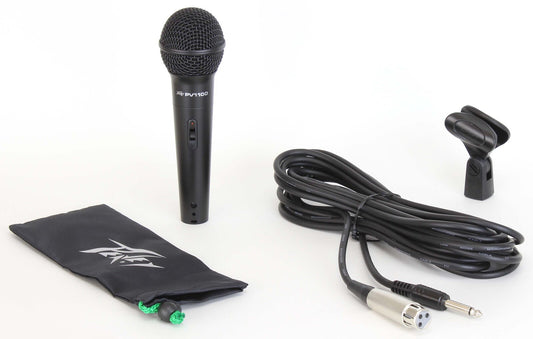 Peavey PVi100 Dynamic Cardioid Microphone in Black with XLR-QTR Cable