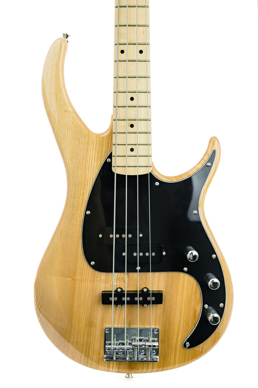 Peavey PVMILEST4NAT Milestone Series 4 String Bass Guitar in Natural