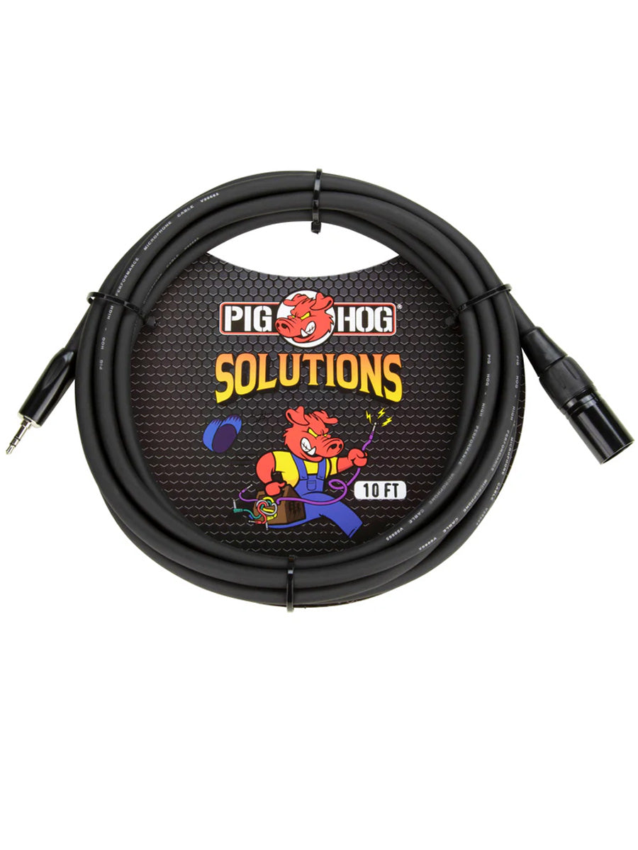 Pig Hog PX-M35XM10 3.5mm TRS to Male XLR cable, 10ft