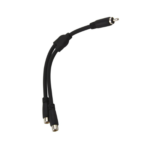 Pig Hog PY-RM2RF 6″ Y Cable, RCA(M)-Dual RCA(F)