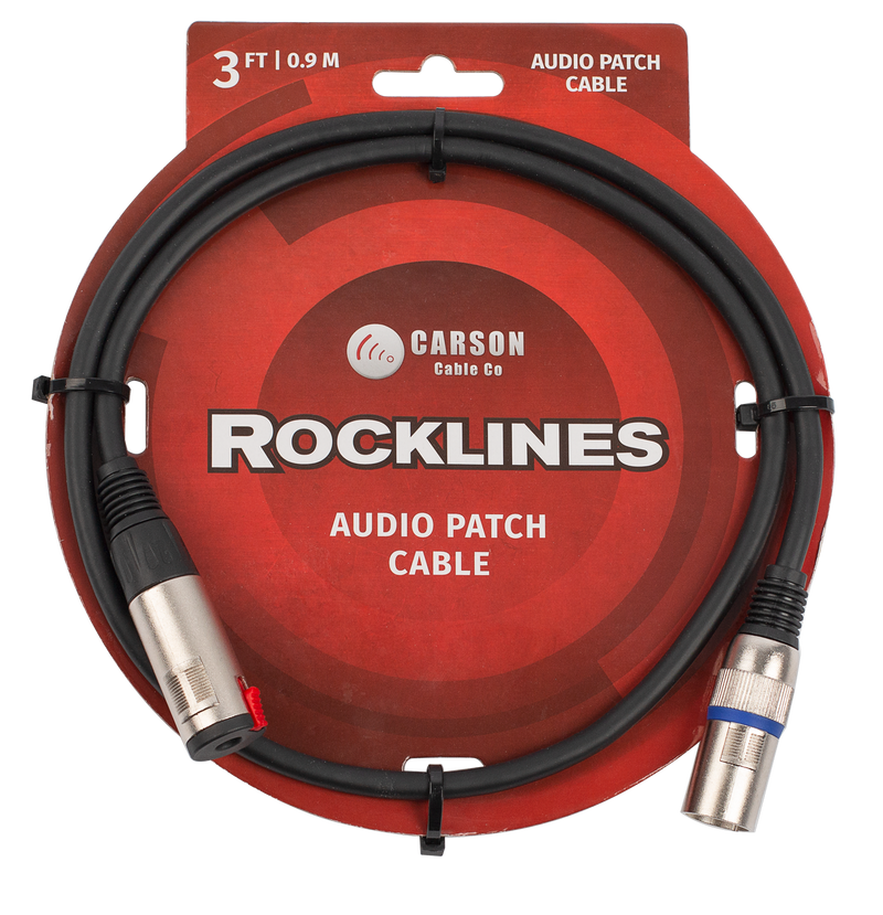 Carson Rocklines RAD34 Audio Patch Cable XLR Male/TRS Female 3ft