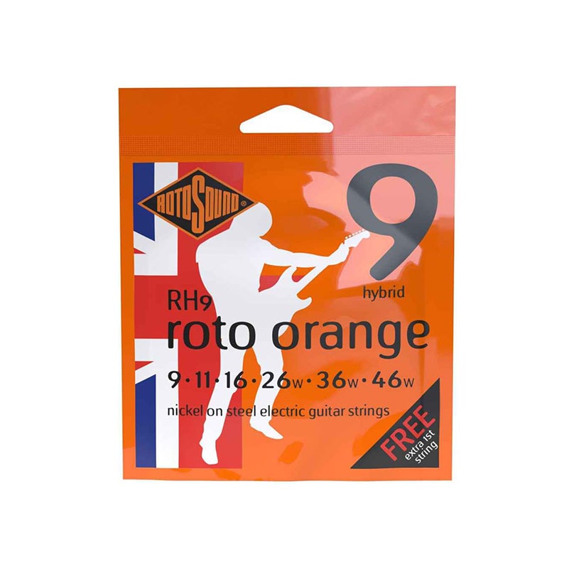 Rotosound Nickel Wound Electric Guitar Strings RH9 Roto Orange Hybrid (9-46)