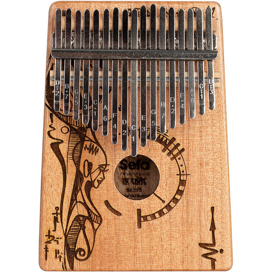 Sela 17-Key Art Series Mahogany Kalimba Sound Effect in Peaceful Mind Design