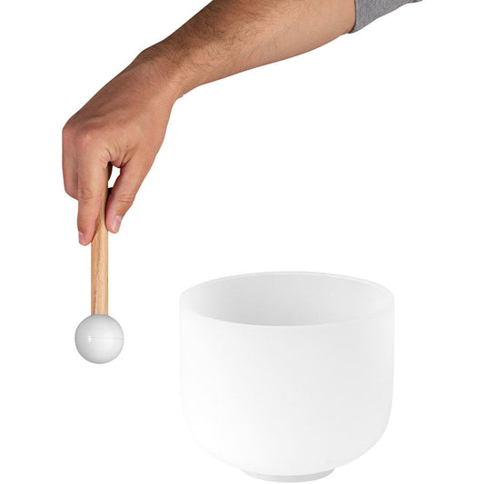 Sela 8" Quartz Crystal Frosted Singing Bowl (440Hz in B)