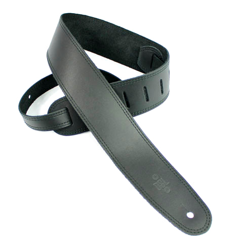 DSL SGE25-15-1 EXT Black/Black Stitch Extra Long Single Ply Leather Guitar Strap