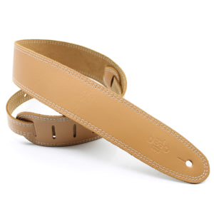 DSL SGE25-18-3 Tan/Beige Stitch Single Ply Leather Guitar Strap
