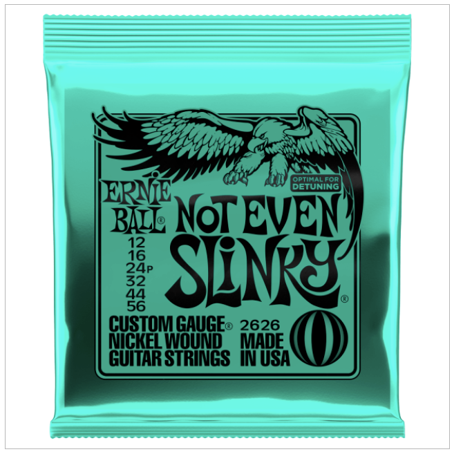 Ernie Ball Nickel Wound Electric Guitar Strings P02626 Not Even Slinky (12-56)