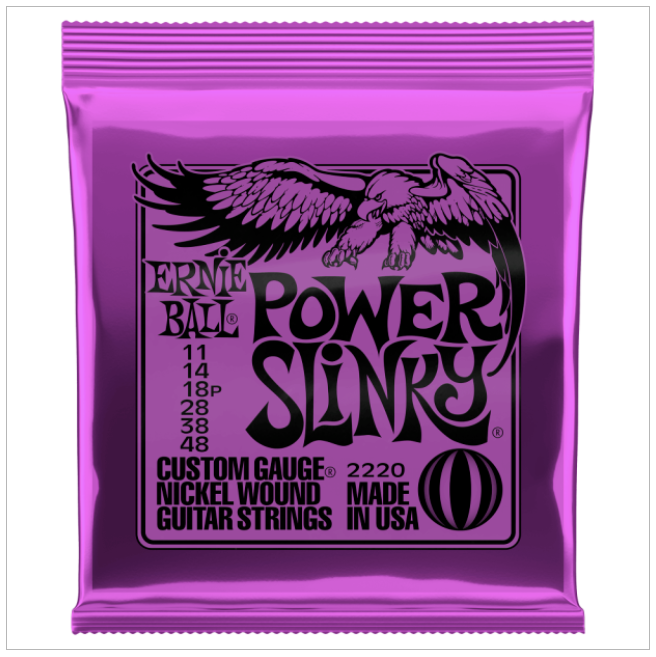 Ernie Ball Nickel Wound Electric Guitar Strings P02220 Power Slinky (11-48)