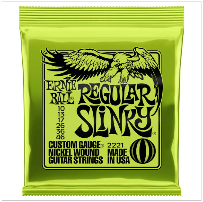 Ernie Ball Nickel Wound Electric Guitar Strings P02221 Regular Slinky (10-46)