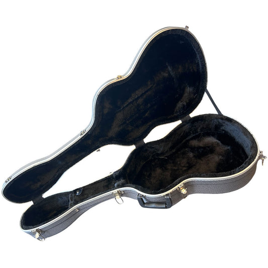 Torque Deluxe Shaped ABS Classical Guitar Case in Black/White Finish