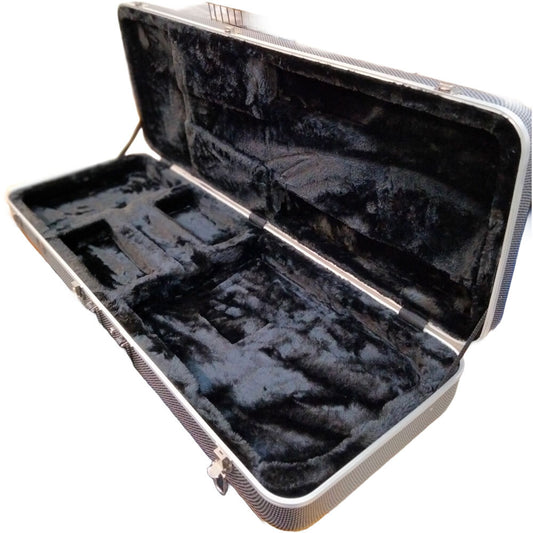 Torque TEC501BW Deluxe ABS Rectangular Electric Guitar Case in Black/White Finish