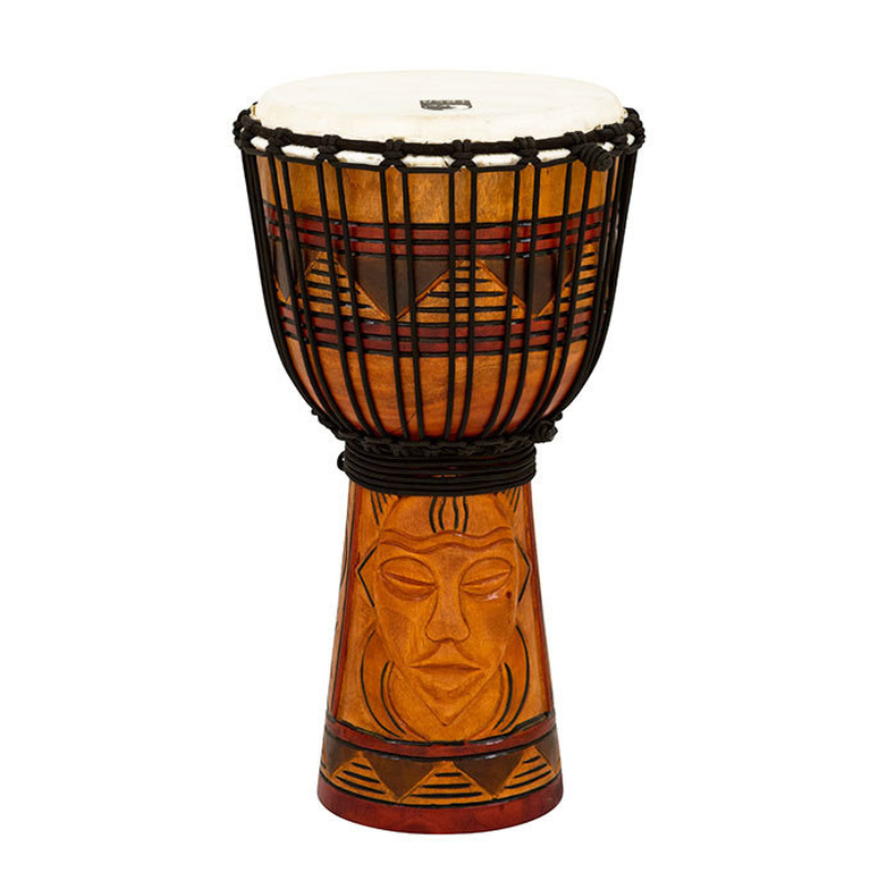 Toca Origins Series Wooden Djembe 8" Synthetic Head in Tribal Mask