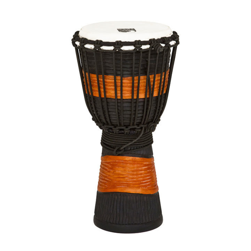 Toca Street Carved Series Wooden Djembe 8" Synthetic Head in Black & Brown