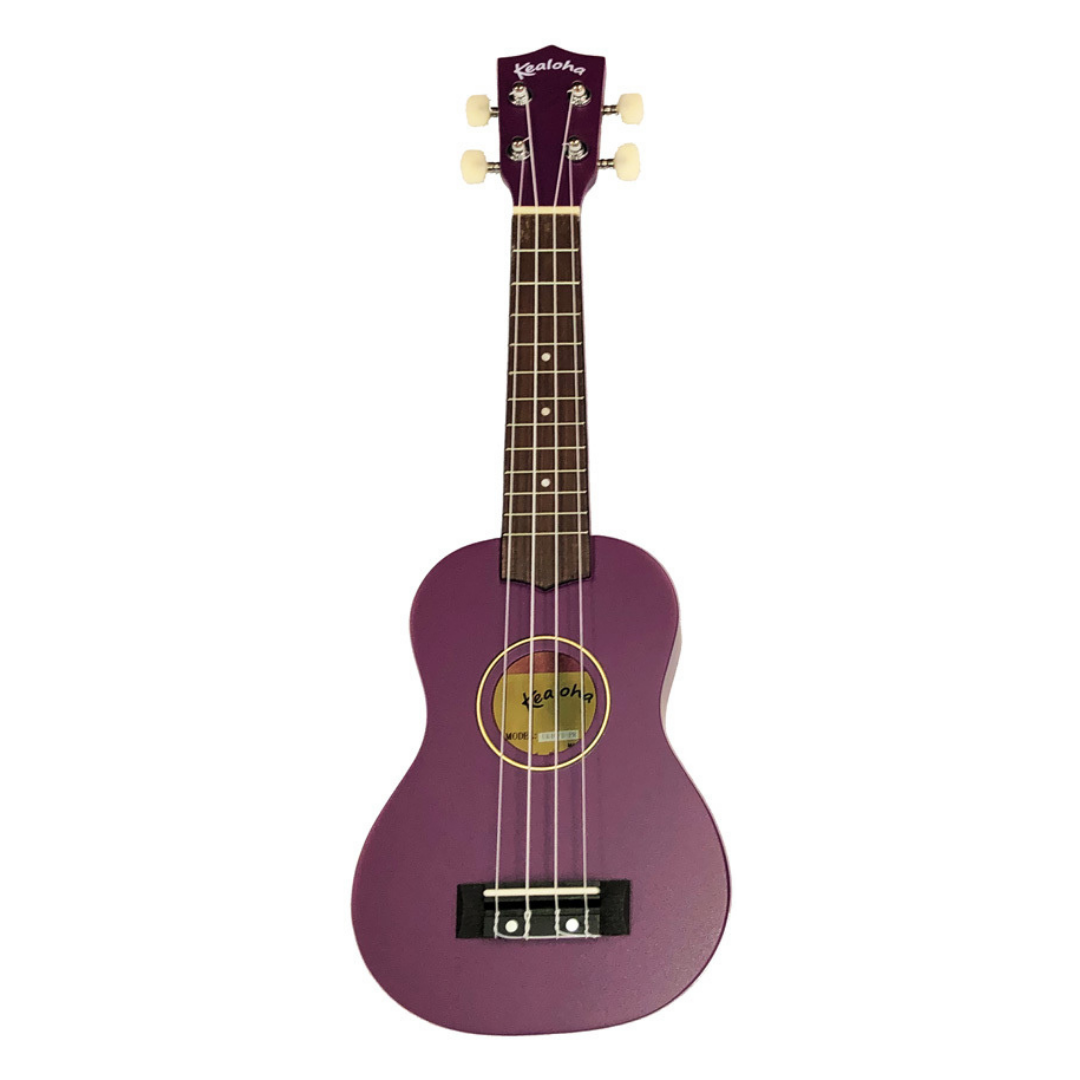 Kealoha Wooden Coloured Series Soprano Ukulele with Bag in Purple Finish