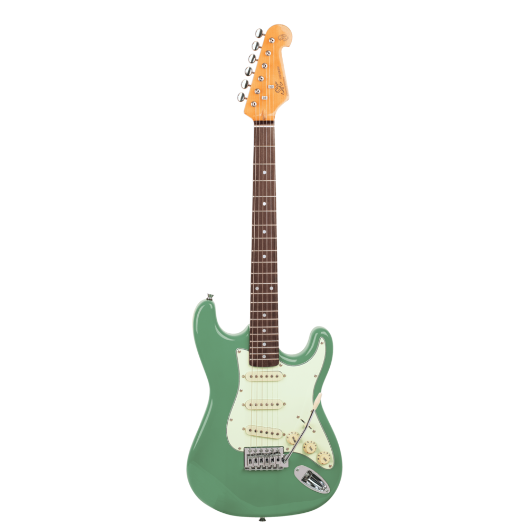 SX Vintage Series VES34VGN Right-Handed '60-Style 3/4-Sized Stratocaster-Style Electric Guitar in Vintage Green
