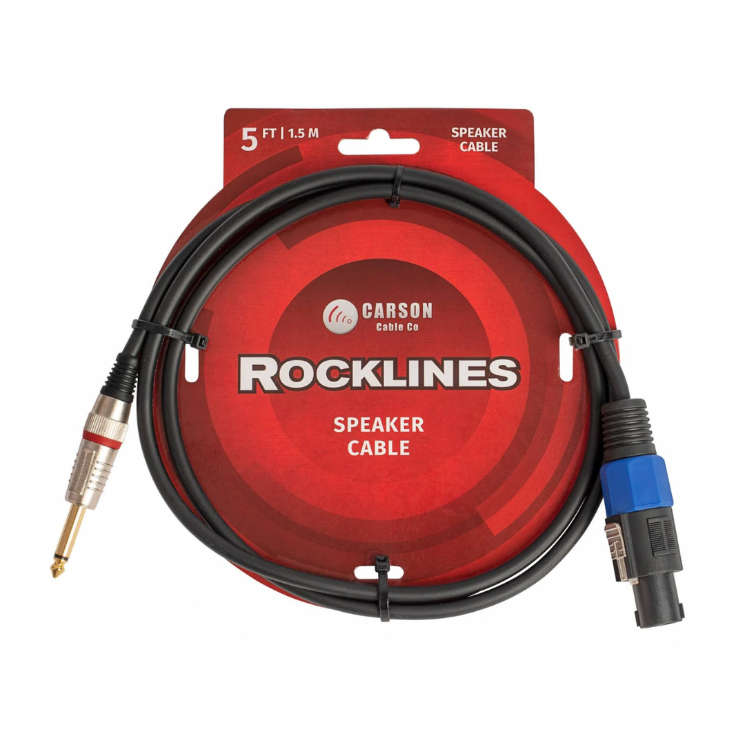 Carson RSN05J Rocklines Speaker Cable 5ft Speakon to Jack