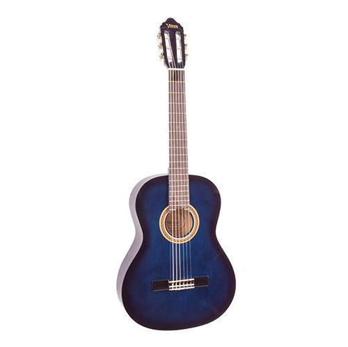 Valencia 100 Series VC103BUS Right-Handed 3/4-Sized Nylon Classical Guitar in Blue Burst