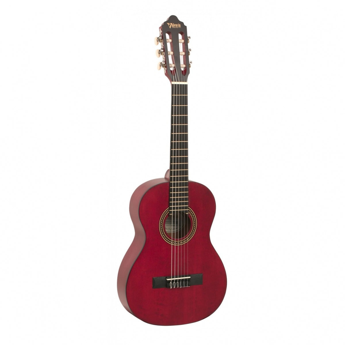 Valencia 200 Series VC202TWR 1/2-Sized Right-Handed Classical Nylon Guitar in Transparent Wine Red