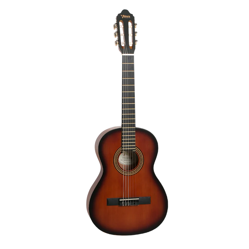 Valencia 200 Series VC203CSB 3/4-Sized Right-Handed Classical Nylon Guitar in Classic Sunburst
