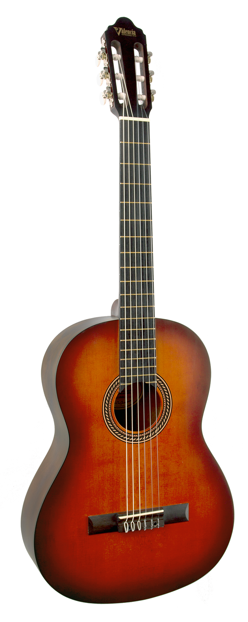 Valencia 200 Series VC204CSB Right-Handed 4/4-Sized Classical Nylon Guitar in Classic Sunburst