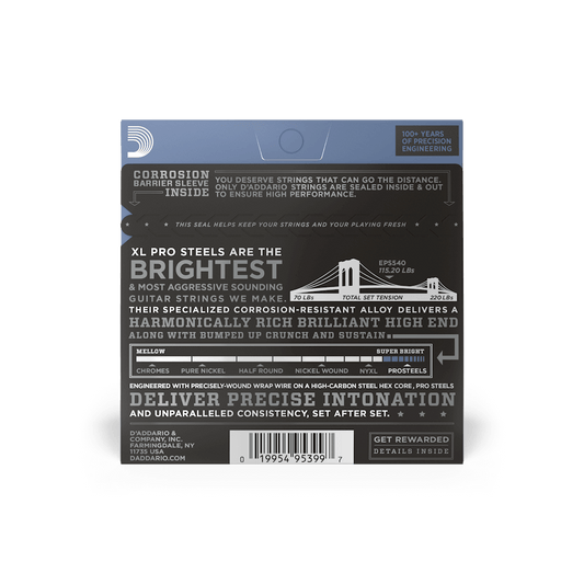 D'Addario EPS540 Pro Steels Electric Guitar Strings - 10-52