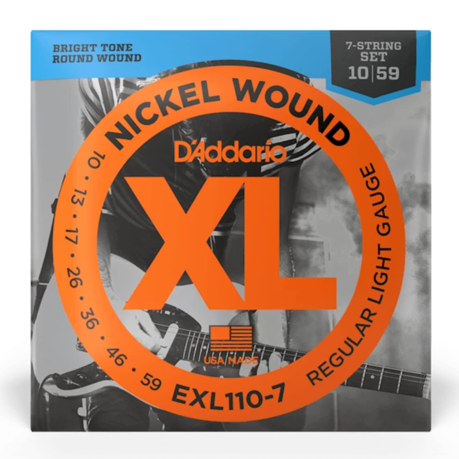 D'Addario XL Nickel Wound 7-String Electric Guitar Strings EXL110-7 Regular Light (10-59)